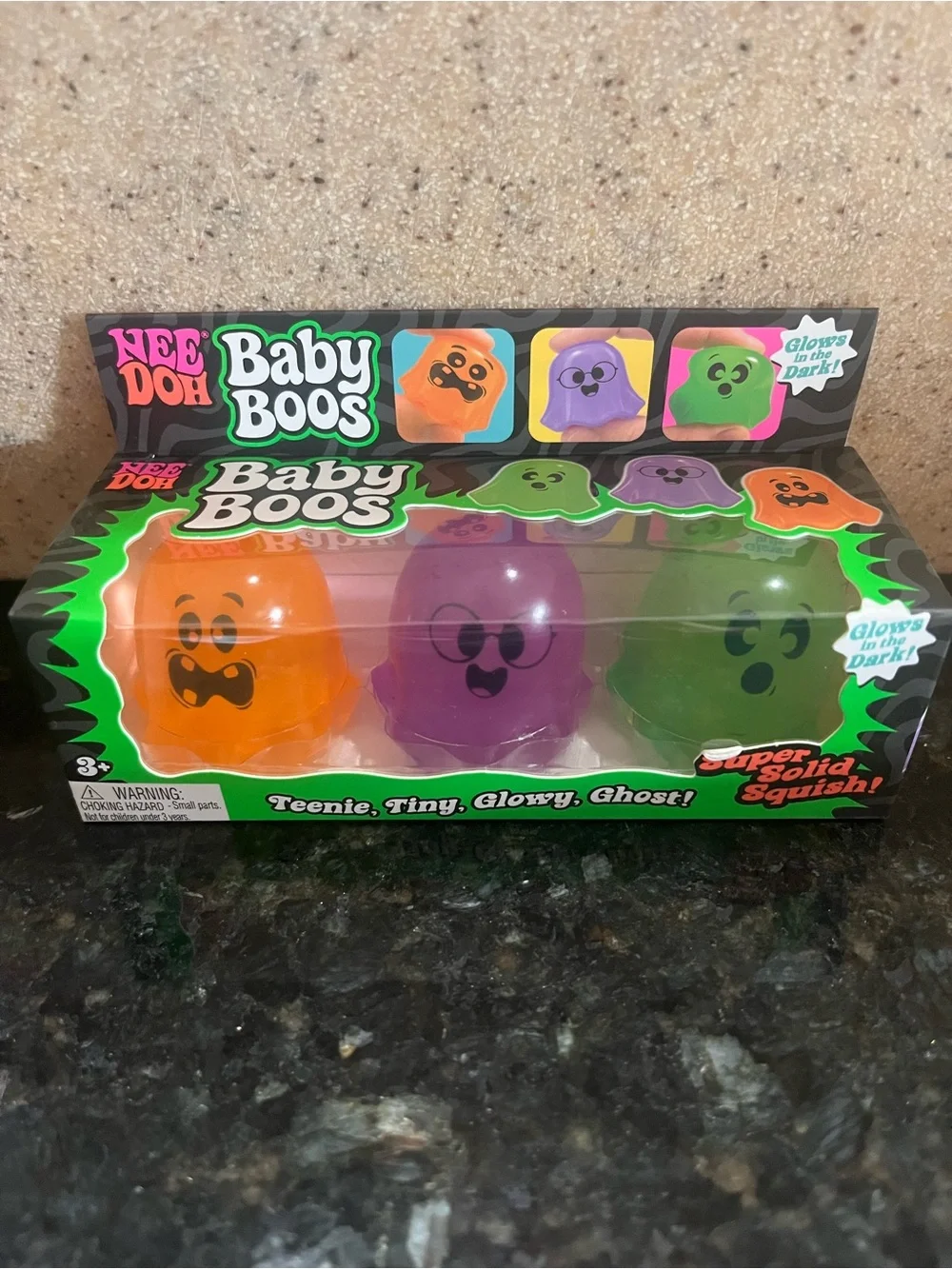 Baby Boos Glow-In-The-Dark Ghost Squishies — Orange, Purple, Green (3-Pack)